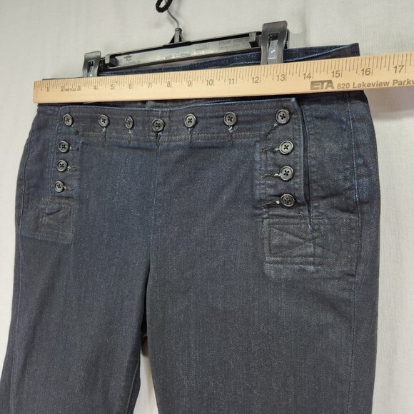 Ralph Lauren Wax Coated Jeans Women's Size 8 Flare-Leg Dark Wash - Picture 4 of 13